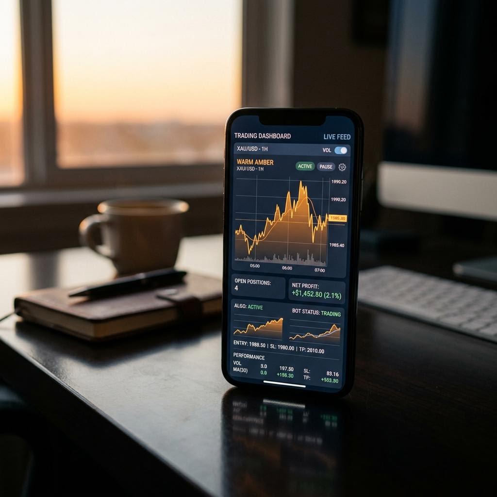 Tableau de bord Zvaluktavo plateforme de trading crypto IA sur mobile